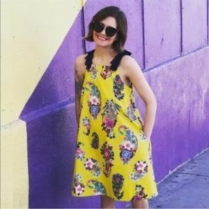 Anthropologie Maeve Sunniva Yellow Floral Dress S